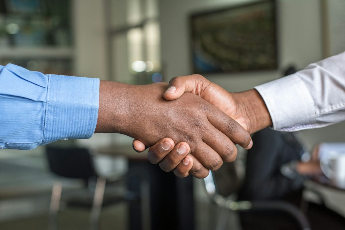 Close-up of a business handshake